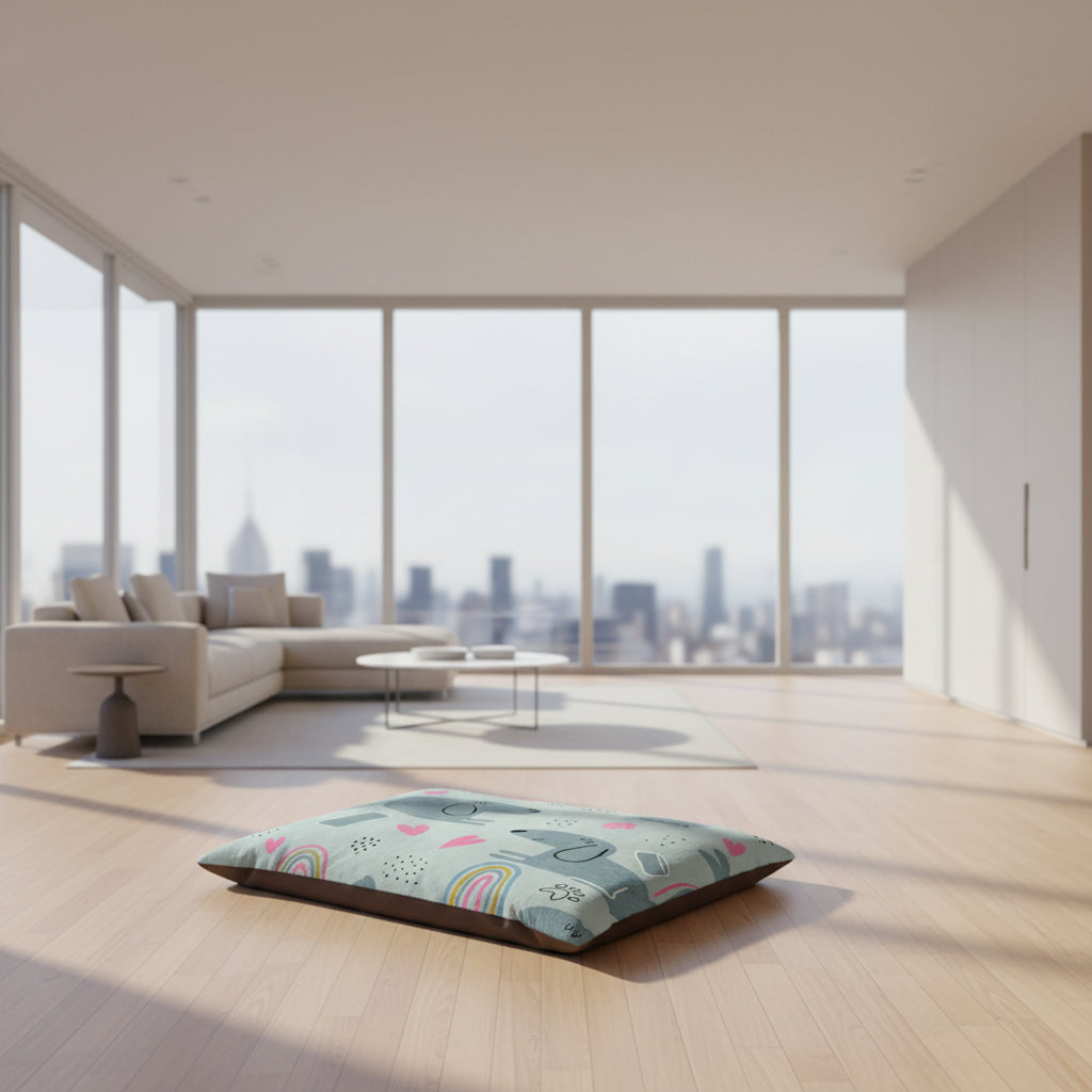 Cozy Soft Fleece Pet Bed with Colorful Fun Cartoon Dog Design